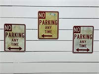 (3) Metal NO Parking Signs