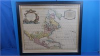 Vintage Framed World Map