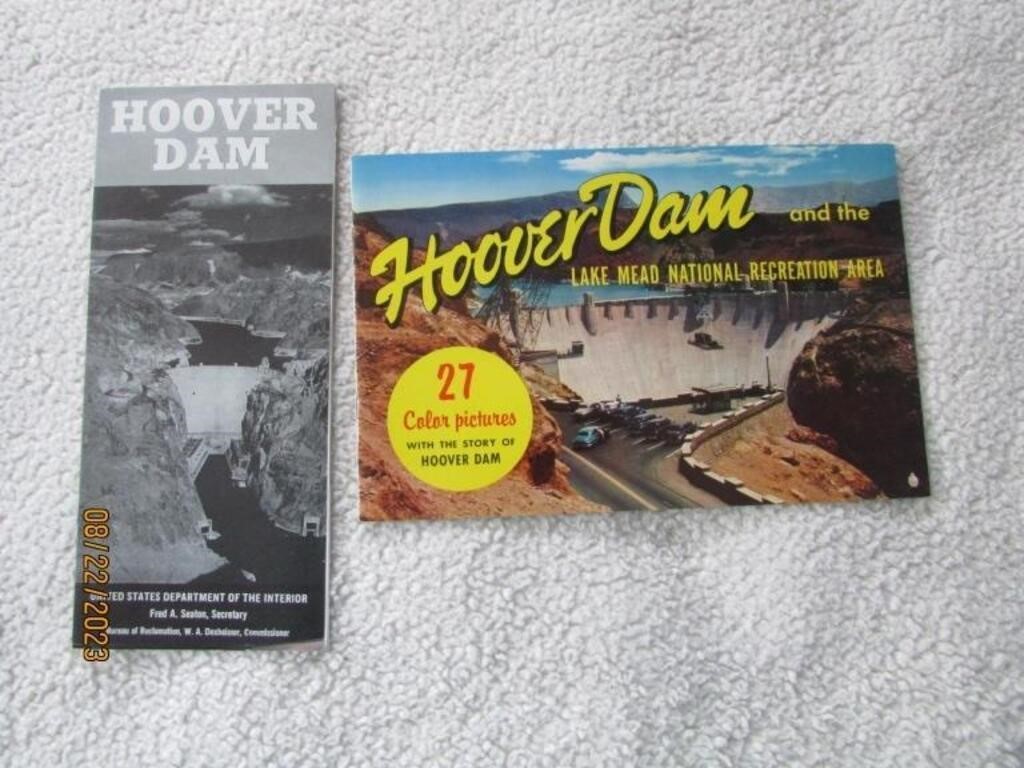 1950 Booklet Hoover Dam 27 Color Photos & Map