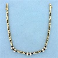 Diamond and Sapphire Bracelet in 18k Yellow Gold