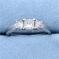 1ct TW Three Stone Princess Cut Diamond Engagement