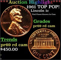 Proof ***Auction Highlight*** 1961 Lincoln Cent TO