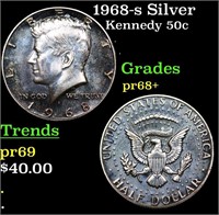Proof 1968-s Kennedy Half Dollar Silver 50c Grades