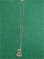 Jane Seymour Sterling Open Double Heart Necklace