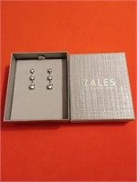 Zales Genuine Diamond Sterling Earrings 1 3/8tcw