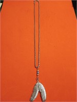 Sterling Indian Feather Necklace