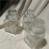 Vtg 1984 EKoeze's Clear Glass Candy Cookie Jar