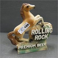 Rolling Rock Beer Chalkware Bar Statue