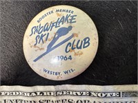 '1964' WESTBY SNOWFLAKE SKI CLUB BUTTON