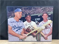 Mays/Snider/Musial signed 11x14 Photo w COA