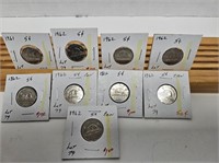 8-1962 AND 1 1961 5 CENT COINS