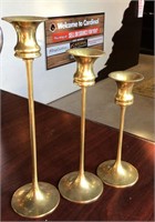 3 Piece Gold Candle Holder Set