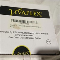 Vivaplex Set of 12 Clear 2 oz Glass Eye Droppers