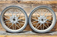 Two Old Buggy Wheels