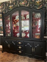 Ornate black lacquer French China closet
