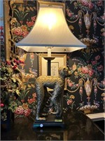 Pair of ornate Asian table lamps