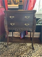 Pair of French style mahogany 2 drawer stands