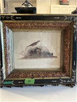 Victorian framed print of bird figure