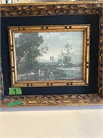 Ornate framed oil on board