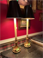 Pair of gold guild table lamps