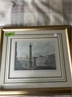 Piazza Colonna Italian print in frame