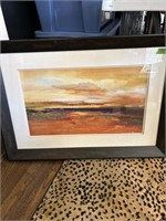 Double matted and framed signed sunset print