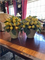 Pair of lemon tree decorative arrrangements