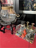 Baldwin brass candlesticks, vases & plant stands