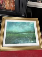 Pellison signed print of marsh scene