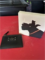 Kate Spade coin purse and oil on canvas of dog