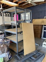 4 -  metal storage shelving units