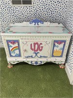 Painted child’s blanket chest