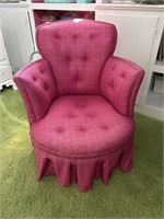 Rose colored upholstered sitting chair