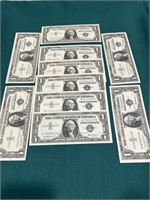Set of 10 silver certificates