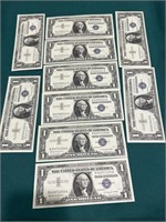 Set of 10 1957 silver certificates