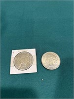 Pair of 1926 silver peace dollars