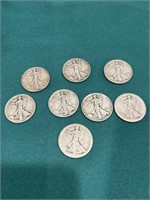 Set of 8 Standing Liberty Silver half dollars