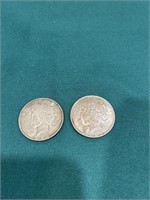 Pair of 1923 silver dollars