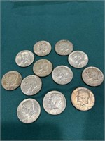 Set of 12  silver Half dollars