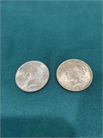Pair of 1922 silver Peace dollars
