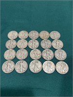 Set of 20 silver Standing Liberty half dollars