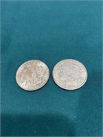 Pair of 1921 US Morgan silver dollars