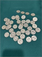 40-1950’s Washington silver quarters
