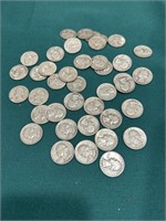 40-1960’s Washington silver quarters