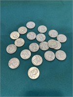 20 -1960’s silver Franklin Half dollars