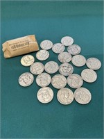 20 -1952 silver Franklin half dollars