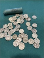 47 - silver Dimes dated 1918-1941