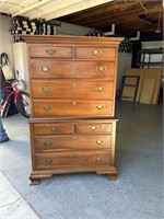 Chippendale style walnut tall chest