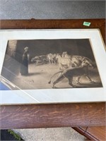 Daniel in Lions Den print in oak frame