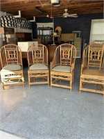 Set of 4 Brighton style bamboo arm chairs